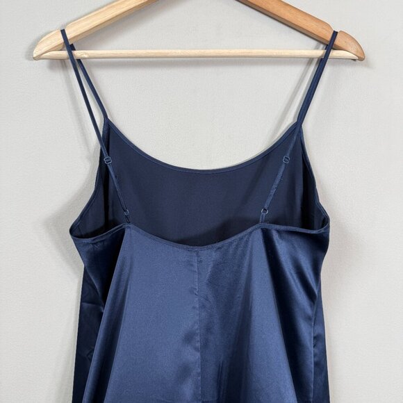Staud Midi Slip Dress Women's Small Blue Cocktail Party Minimalist Satin NWOT - Picture 7 of 11